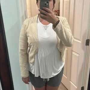 Cream Textured Jacket
